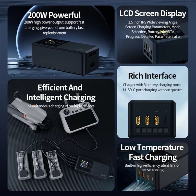 24-Hour Delivery Three-Way Sma - Drone Battery Smart reseña y precio
