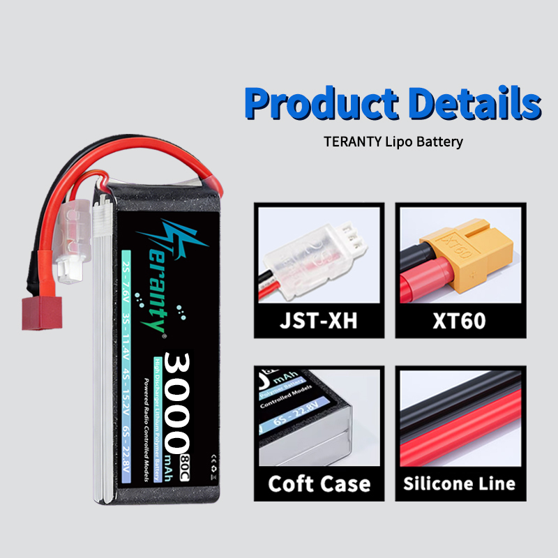 TERANTY 2S 3000mAh Lipo Batter - Drone Battery Connector reseña y precio