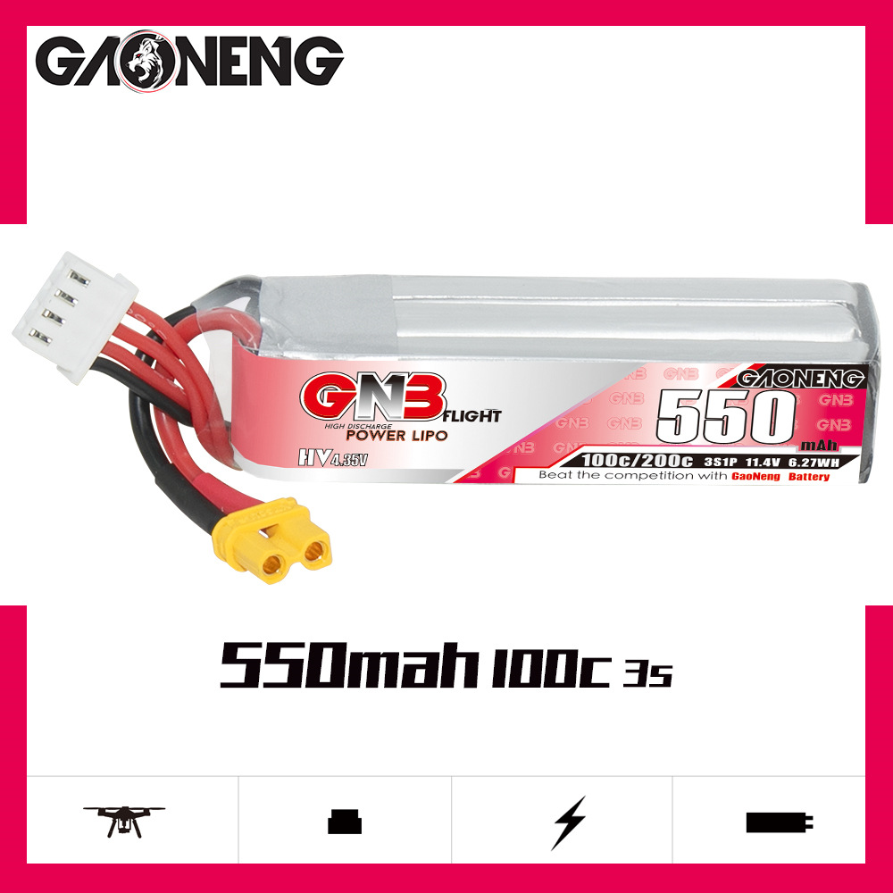 GNB HV 11.4V 550mAh 100C/200C  - Drone Battery Lipo reseña y precio