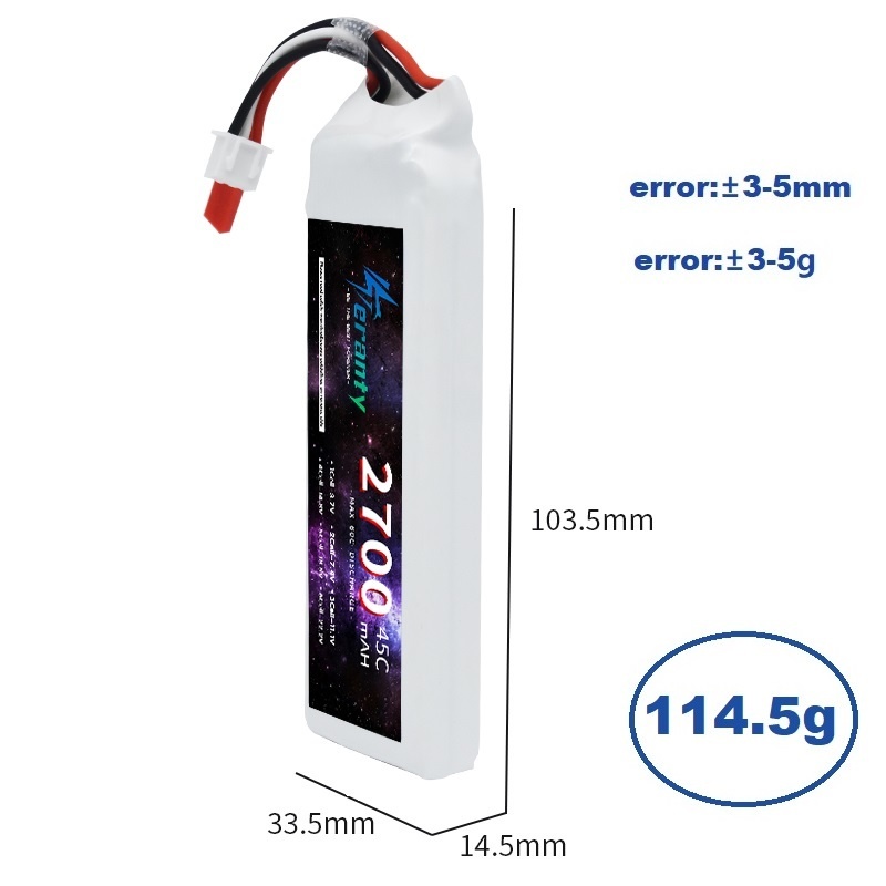 1/3PCS 2S 7.4V Lipo Battery 27 - Drone Battery Connector reseña y precio