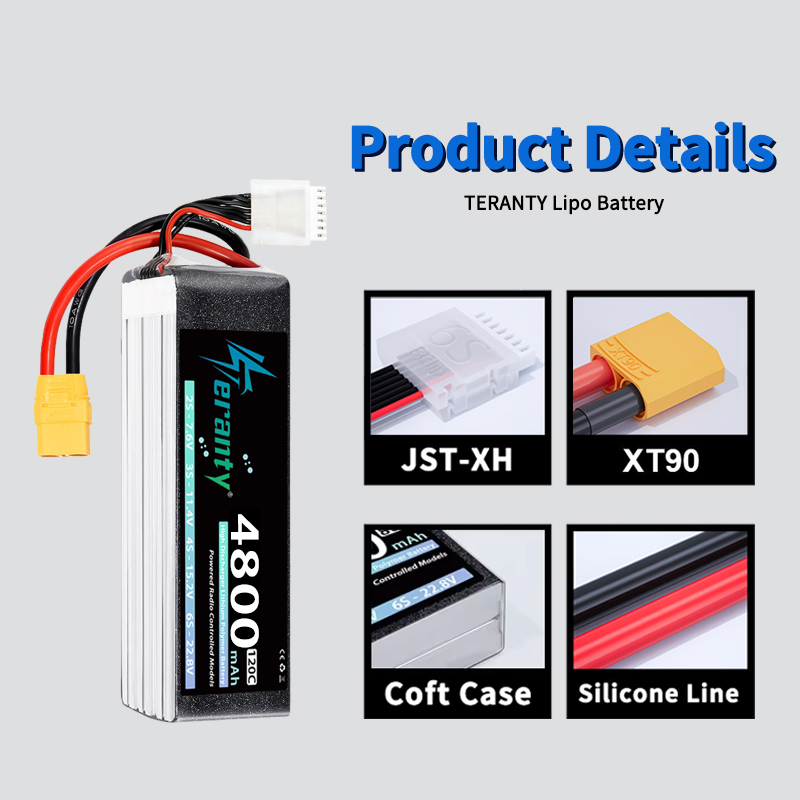 TERANTY 6S 4800mAh Lipo Batter - Drone Battery Connector reseña y precio