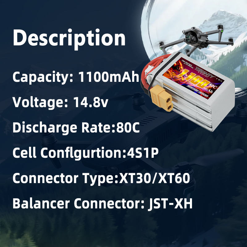 TERANTY 4S 1100mAh 80C/160C Li - Drone Battery 4S reseña y precio