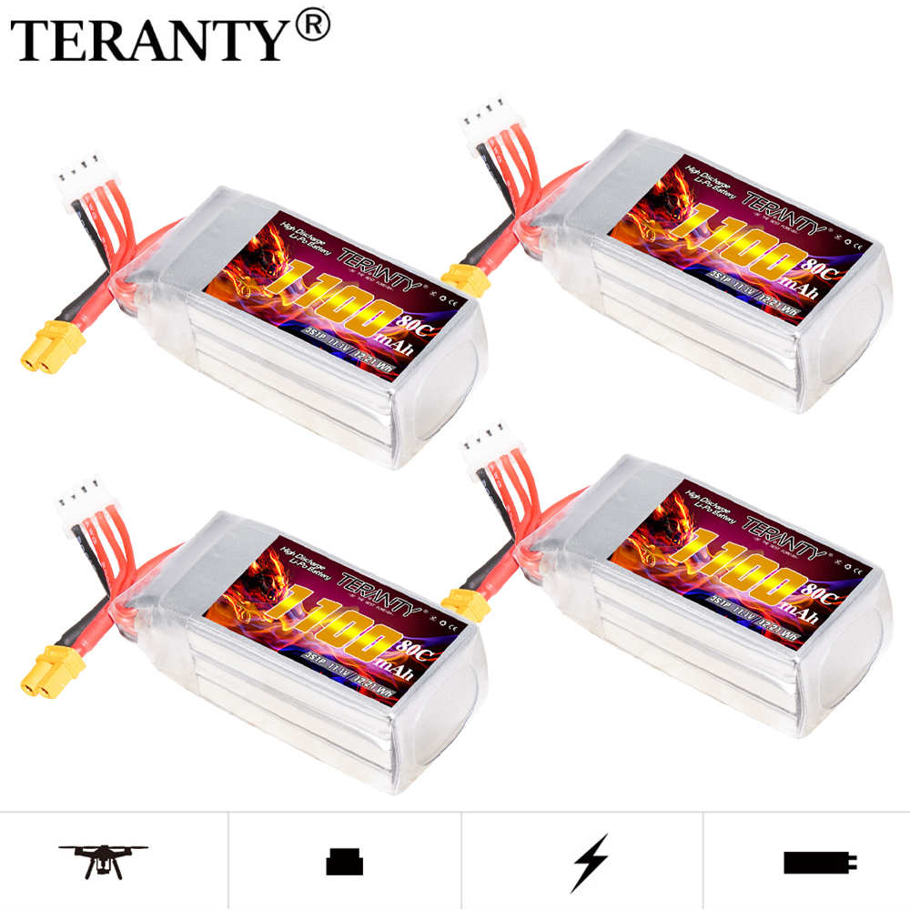 TERANTY 3S 11.1V 1100mAh 80C/1 - Drone Battery 3S reseña y precio