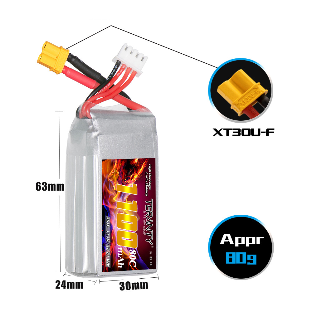 TERANTY 3S 11.1V 1100mAh 80C/1 - Drone Battery 3S reseña y precio