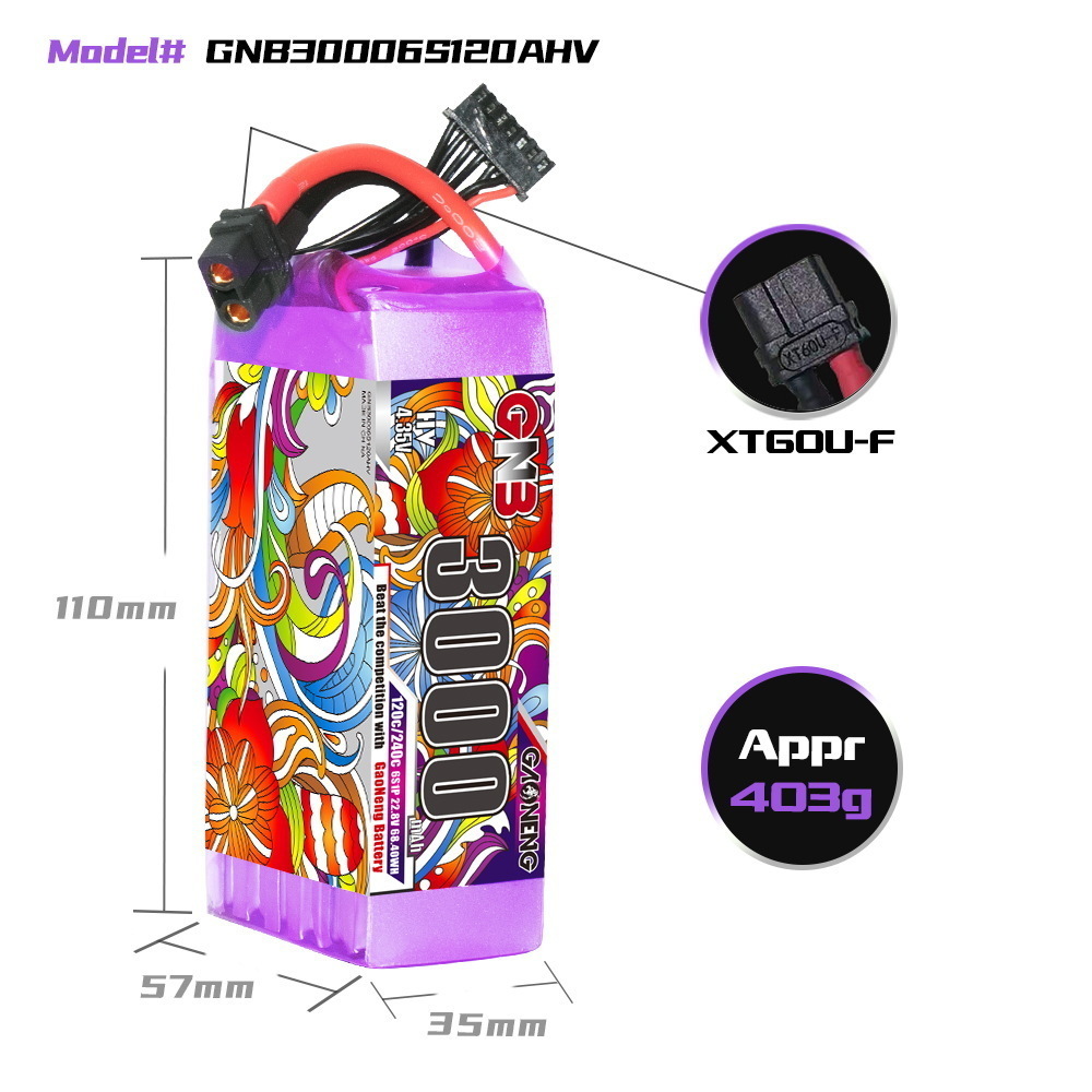 Original GNB HV 6S 22.8V 3000m - Drone Battery 4S reseña y precio