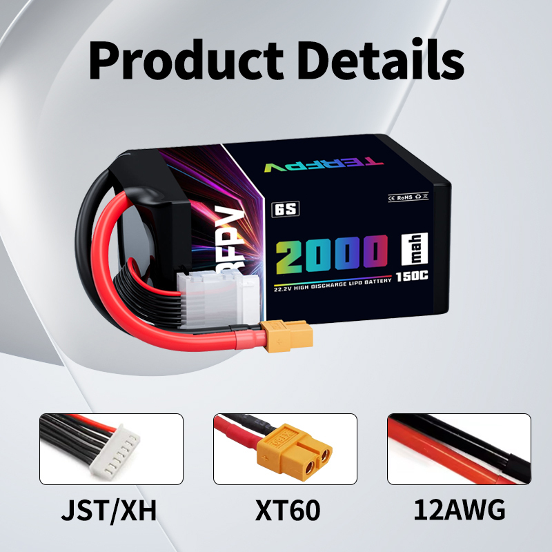 TERFPV 6S 22.2V 2000mAh 150C/3 - Drone Battery Connector reseña y precio