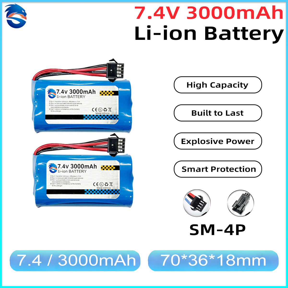 Skymaker 7.4V 3000mAh 2S Li-Io - Drone Battery Li-Ion reseña y precio